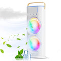 BreezeGlow™ 2-in-1 Dual Mist Cooling Fan – Chill, Hydrate & Light Up Your Space
