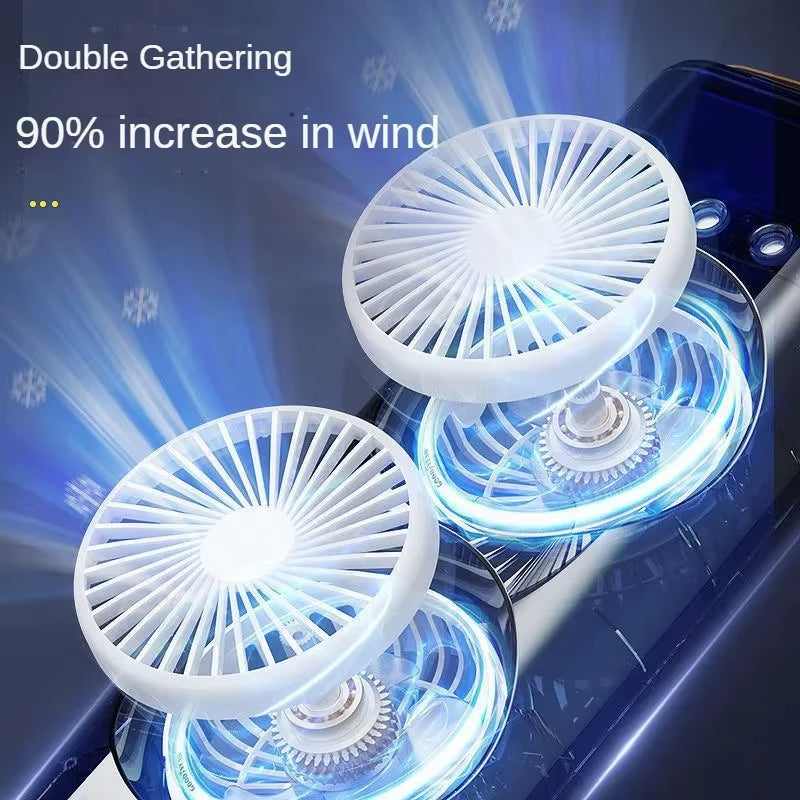 BreezeGlow™ 2-in-1 Dual Mist Cooling Fan – Chill, Hydrate & Light Up Your Space